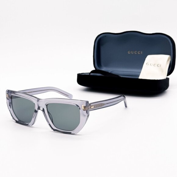 NEW GG1520S 004 WOMEN GRAY CLEAR SUNGLASSES GUCCI - Picture 1 of 8